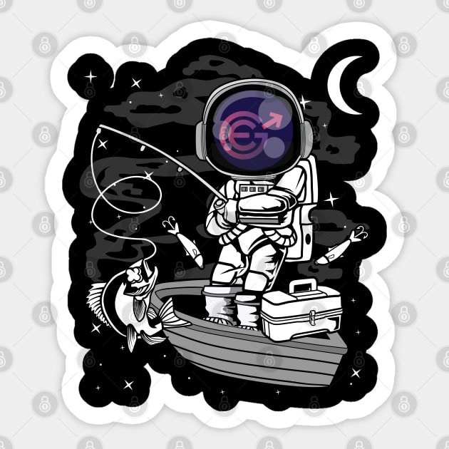 Astronaut Fishing Evergrow EGC Coin To The Moon Crypto Token Cryptocurrency Blockchain Wallet Birthday Gift For Men Women Kids Sticker by Thingking About